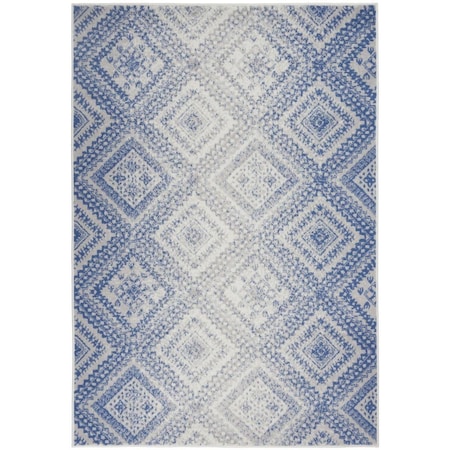 Palacedesigns 6 x 9 ft. Ivory & Blue Lattice Area Rug PA3656552